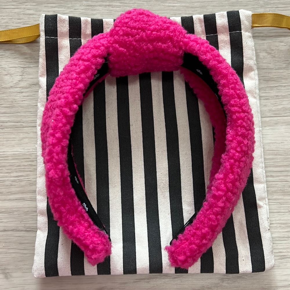 lele sadoughi hot pink sherpa headband